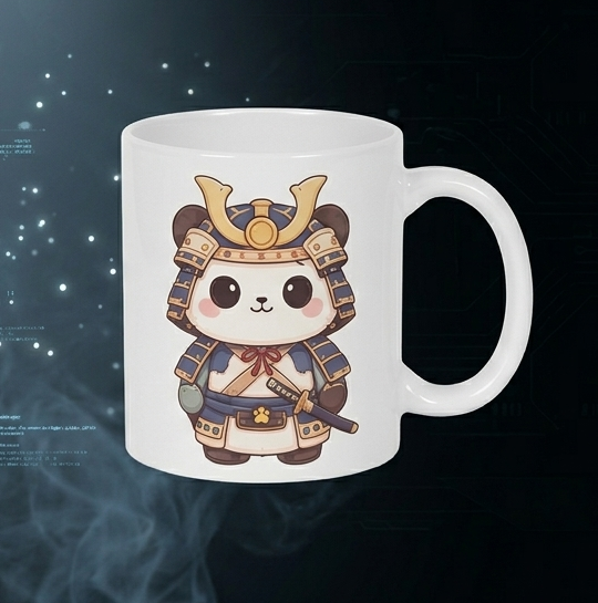 Samurai Panda Mug – Anime Gaming Drinkware