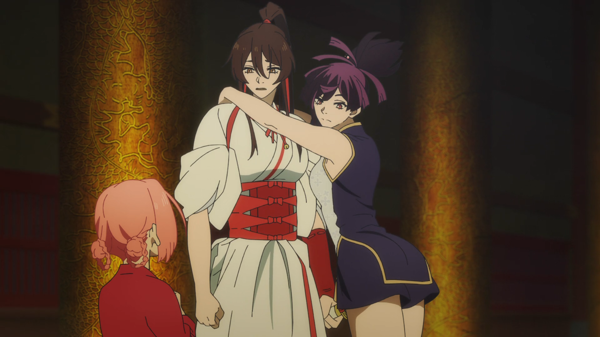 Mei, Sagiri, and Yuzuriha together in Hell’s Paradise Episode 12 - Too Lazy Panda