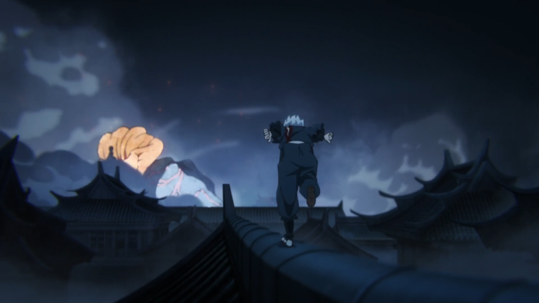 Gabimaru running towards Zhu Jin fused with Banko in Hell’s Paradise Episode 12 - Too Lazy Panda