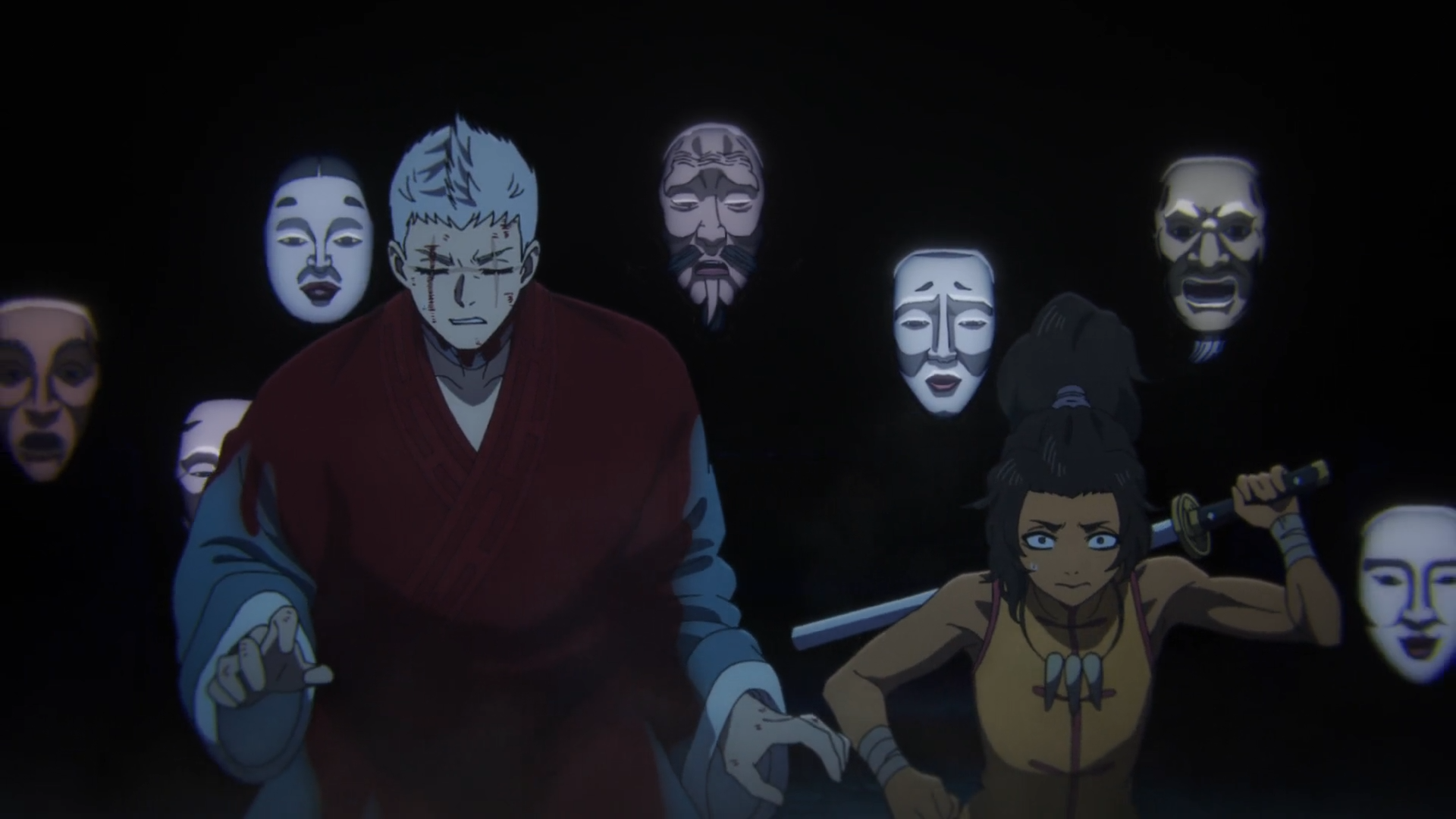 Shion and Nurugai surrounded by shinobis in Hell’s Paradise Episode 12 - Too Lazy Panda