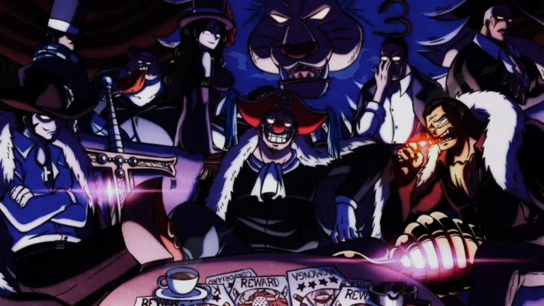 Full Cross Guild lineup featuring Buggy, Crocodile, and Mihawk, the pirate leaders who created a system placing bounties on Marines - Too Lazy Panda