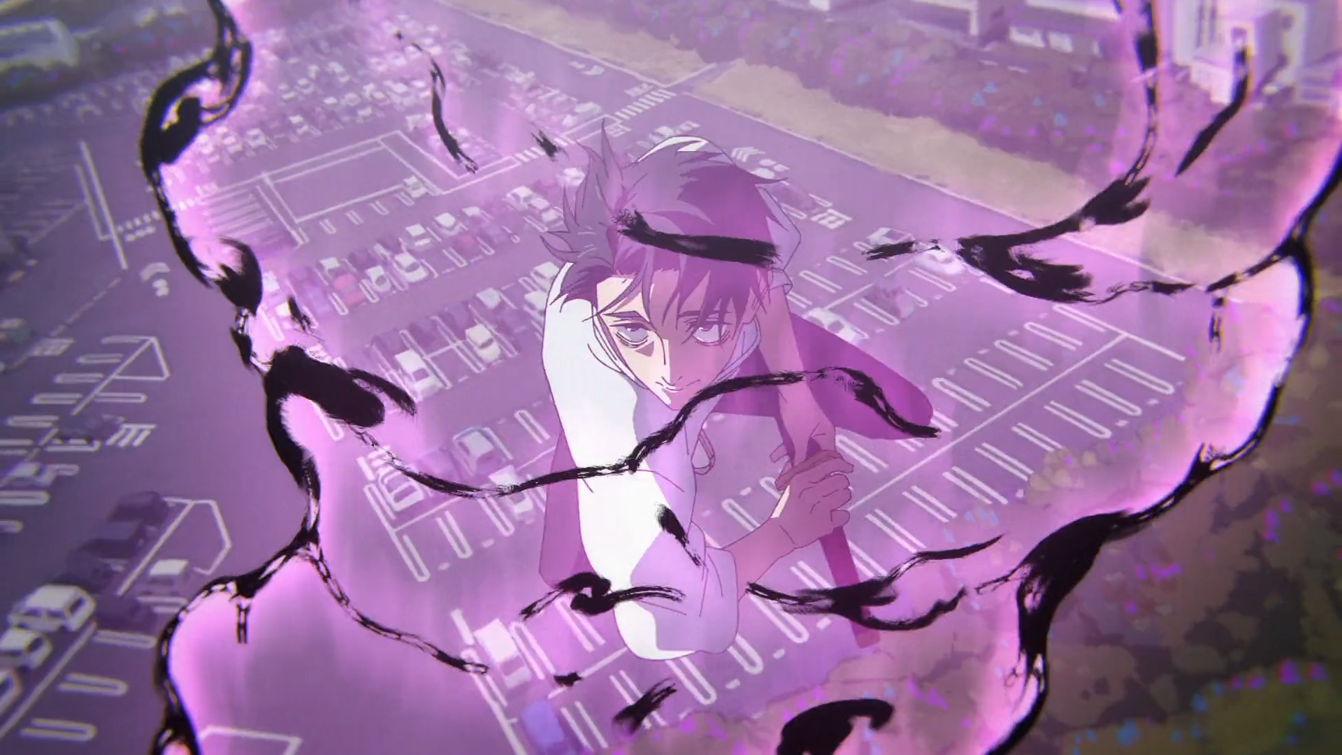 Yuta Okkotsu surrounded by his pink cursed energy aura in Jujutsu Kaisen Episode 12 - Too Lazy Panda