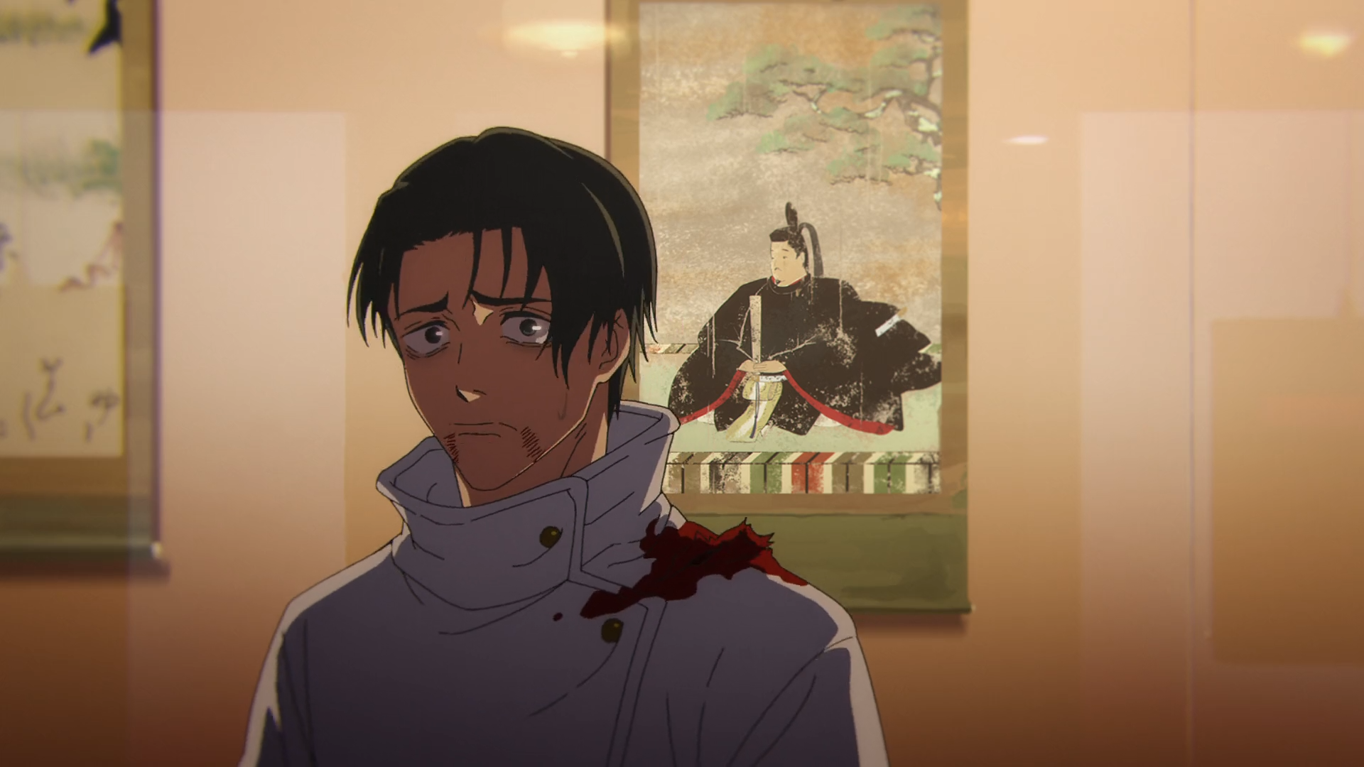 Yuta Okkotsu from Jujutsu Kaisen, ready for battle and displaying his cursed energy in Episode 12 - Too Lazy Panda