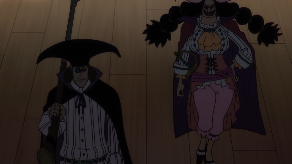 Van Augur and Catarina Devon standing together aboard the Blackbeard crew’s ship - Too Lazy Panda