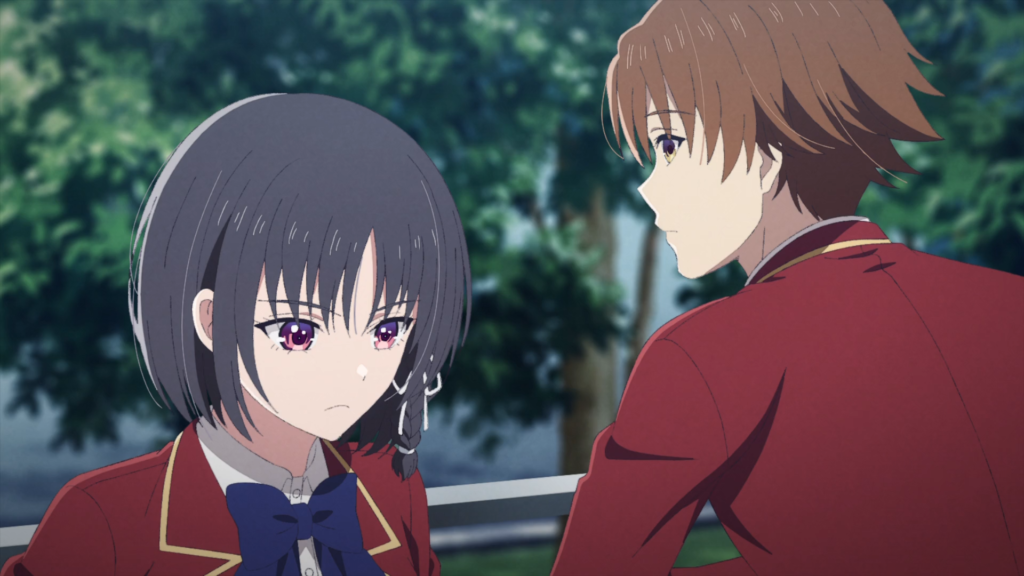 Horikita and Ayanokōji having a serious talk in class about the 20 million private points tied to his expulsion - Too Lazy Facts