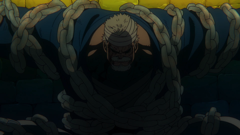 Monkey D. Garp alive but chained and captured by the Blackbeard Pirates - Too Lazy Panda