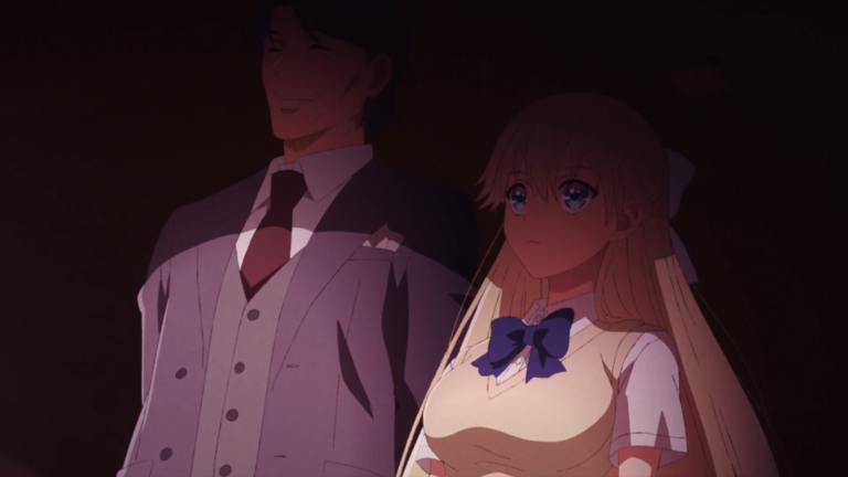 Tokinari Tsukishiro speaking in the shadows while Nanase Tsubasa appears beside him, revealing their involvement in a hidden plan against Ayanokoji – Too Lazy Panda