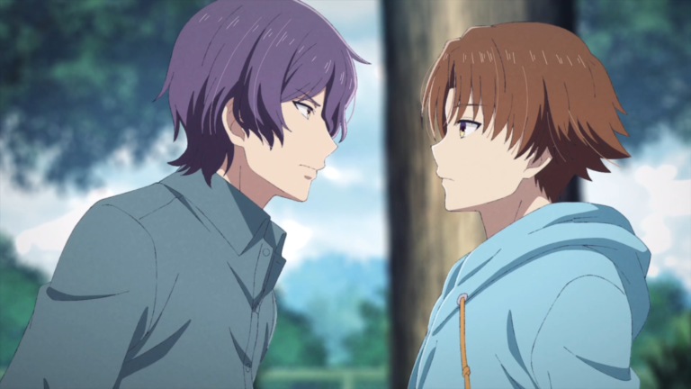 Kiyotaka Ayanokoji and Ryūji Kanzaki having a serious conversation about Ichinose in a school setting – Too Lazy Panda