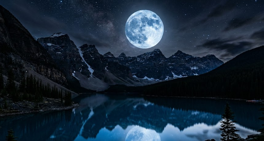 What is a Blue Moon? Single blue-colored full moon in the night sky representing the concept of a Blue Moon - Too Lazy Facts