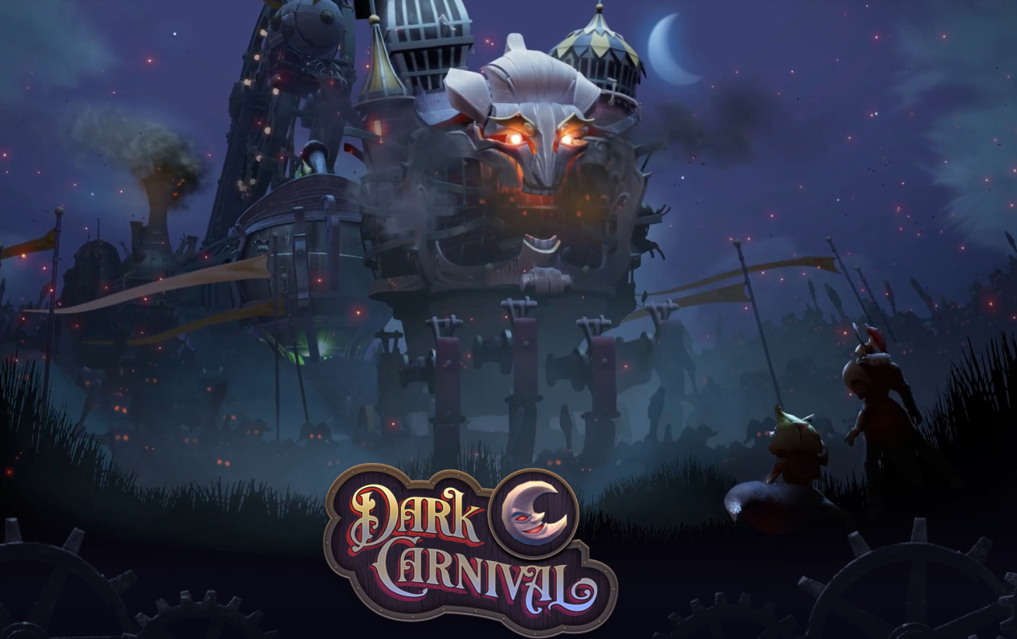 Dota 2 Dark Carnival event intro scene with traveling carnival convoy and stage - Too Lazy Panda