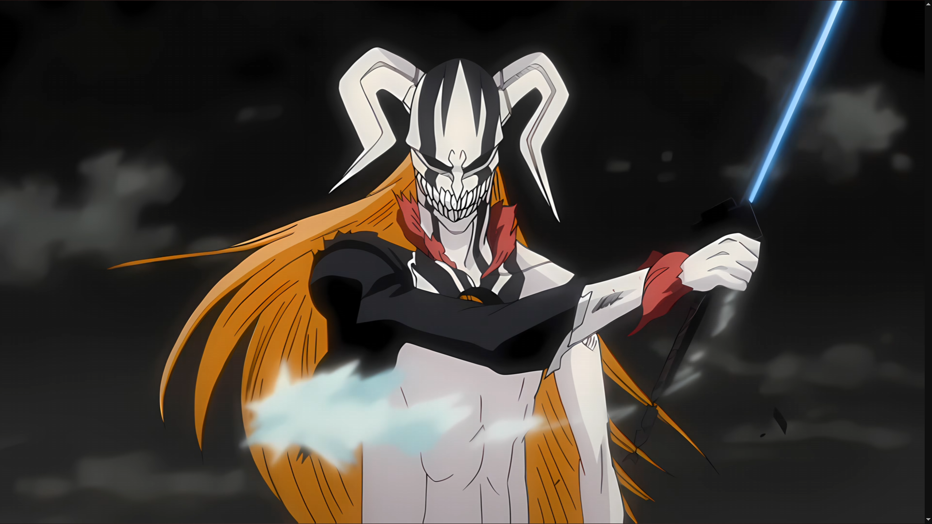 Ichigo Kurosaki in Full Hollow Vasto Lorde form with dark hollow aura representing peak anime power scaling debate - Too Lazy Panda