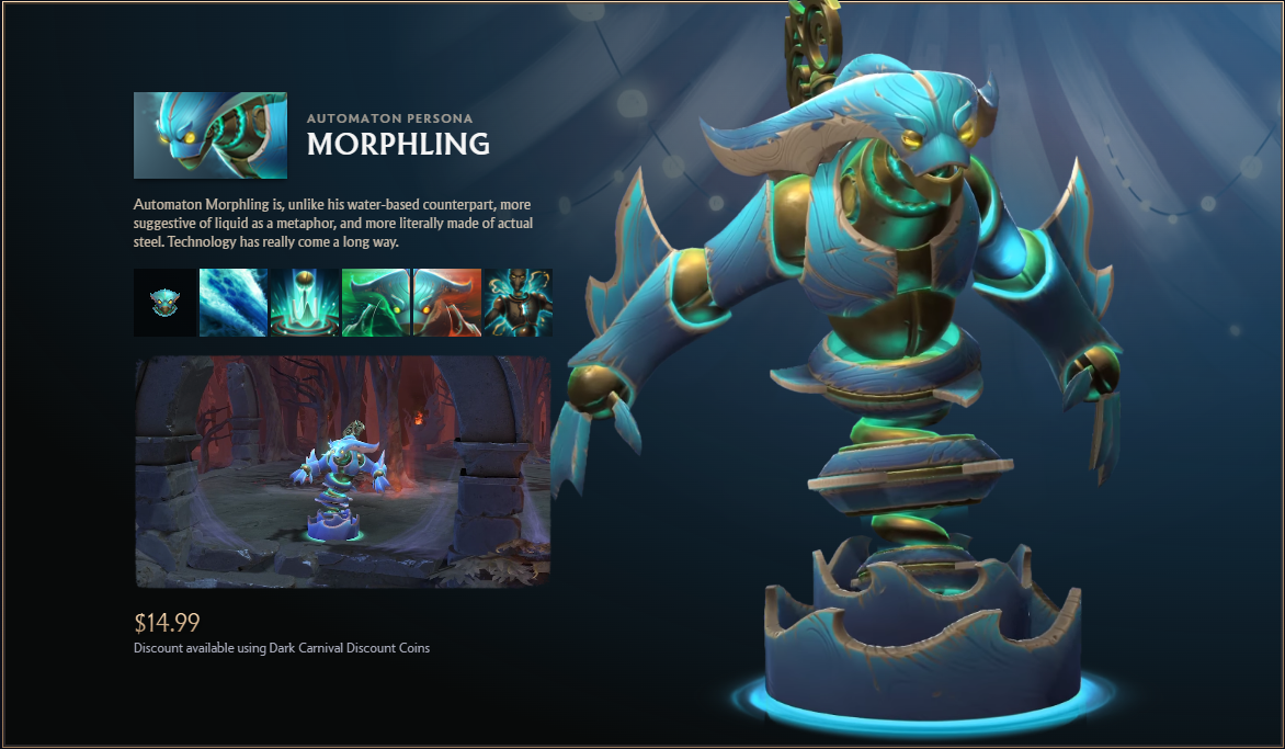 Automaton Morphling Persona Dark Carnival Dota 2 mechanical redesign - Too Lazy Panda