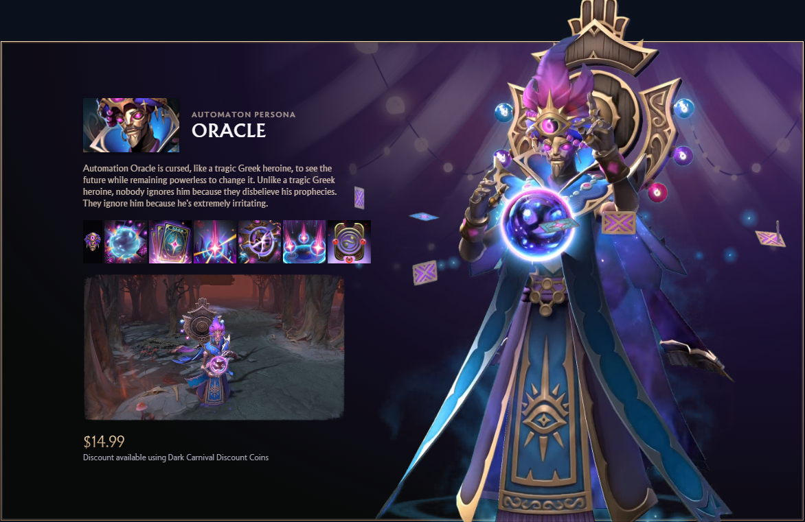 Automaton Oracle Persona Dark Carnival Dota 2 mechanical redesign - Too Lazy Panda