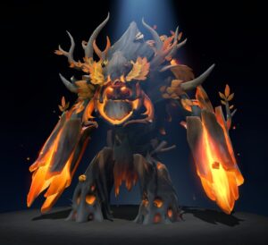 Treant Protector Cinderwood Sentinel style Dota 2 Fall 2026 fiery tree design – Too Lazy Panda